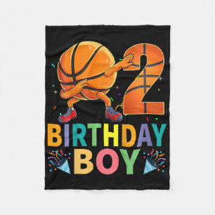 Kids 2nd Birthday Sketll Dabbing 2 Years Old Kids Fleece Blanket
