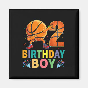 Kids 2nd Birthday Sketll Dabbing 2 Years Old Kids Magnet