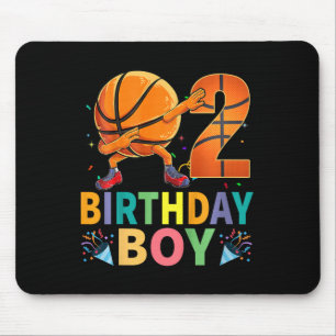 Kids 2nd Birthday Sketll Dabbing 2 Years Old Kids  Mouse Pad