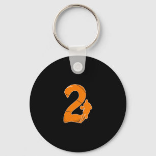 Kids 2nd Birthday Sketll Gift - 2 Years Old Hoops Key Ring