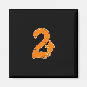 Kids 2nd Birthday Sketll Gift - 2 Years Old Hoops Magnet