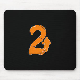 Kids 2nd Birthday Sketll Gift - 2 Years Old Hoops  Mouse Pad