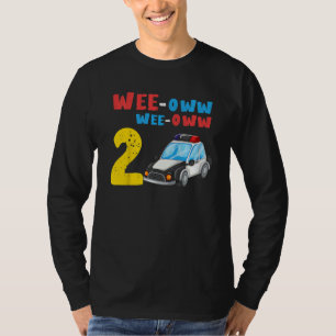Kids 2nd Birthday Toddler Police Officer Car T-Shirt