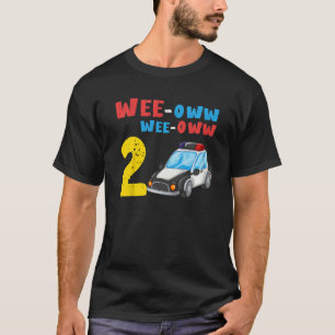 Kids 2nd Birthday Toddler Police Officer Car T-Shirt