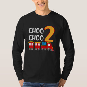 Kids 2nd Birthday Todller 2 Two Year Old Boy Train T-Shirt