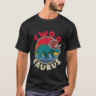 Kids 2Nd Birthday Two O Saurus I Triceratops I Fam T-Shirt