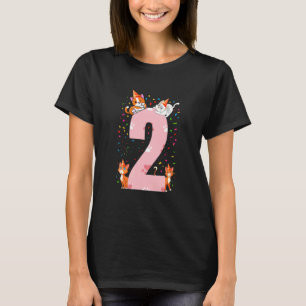 Kids 2nd Cat Birthday Celebrant 2 Year Old Kitten T-Shirt