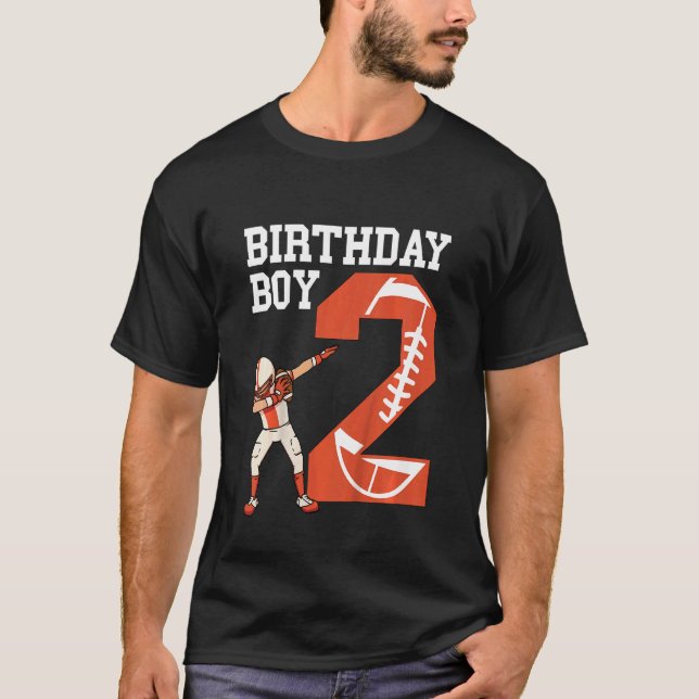 Kids 2nd Football Birthday   2 Years Old Boy Footb T-Shirt (Front)
