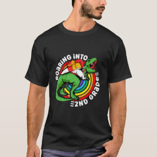 Kids 2Nd Grade Dinosaur Roaring T Rex Back To Scho T-Shirt