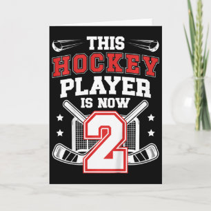 Kids 2nd Ice Hockey Birthday Two Year Old Ice Hock Card