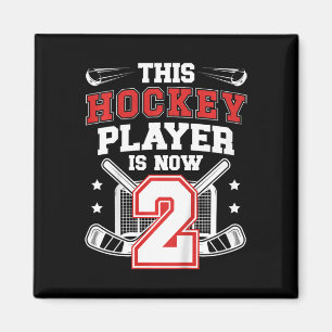 Kids 2nd Ice Hockey Birthday Two Year Old Ice Hock Magnet