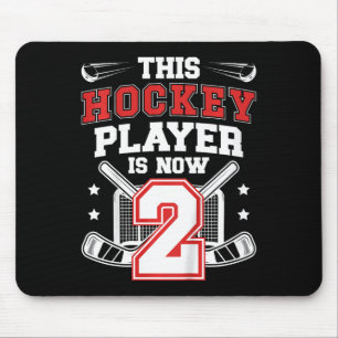Kids 2nd Ice Hockey Birthday Two Year Old Ice Hock Mouse Pad