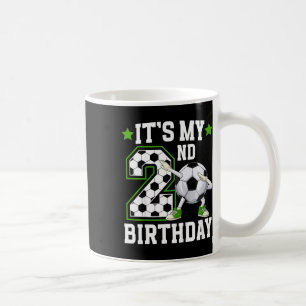 Kids 2nd Soccer Birthday Party 2 Year Old Soccer P Coffee Mug