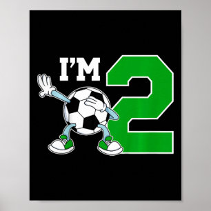Kids 2nd Soccer Birthday Party Two Year Old Soccer Poster