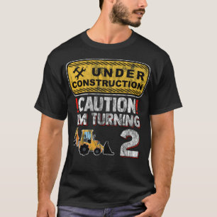 Kids 2nd Truck Birthday Construction Themed funny  T-Shirt
