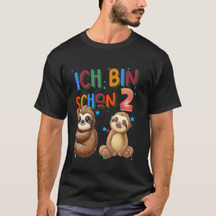 Kids 2th Birthday Boys Sloth Birthday Party 2 Year T-Shirt