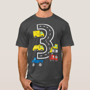 Kids 3 Road Construction Vehicles Trucks Cute 3rd  T-Shirt