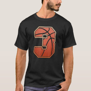 Kids 3 Year Old 3rd Basketball Birthday PartyTheme T-Shirt