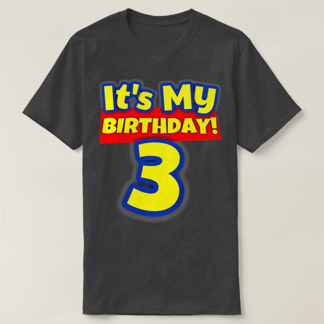 Kids 3 Year Old 3rd Birthday Boys and Girls It's M T-Shirt (Design Front)