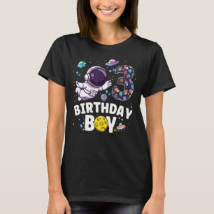 Kids 3 Year Old 3rd Birthday Boys Astronaut Outer T-Shirt