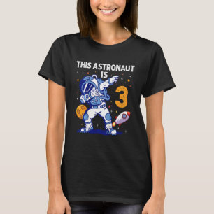 Kids 3 Year Old Astronaut Space Planet 3rd Birthda T-Shirt
