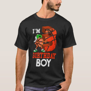 Kids 3 Year Old Basketball Dabbing 3rd Birthday Bo T-Shirt