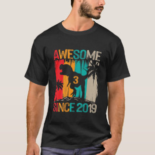 Kids 3 Year Old Boys 3Rd Birthday Dinosaur T Rex A T-Shirt