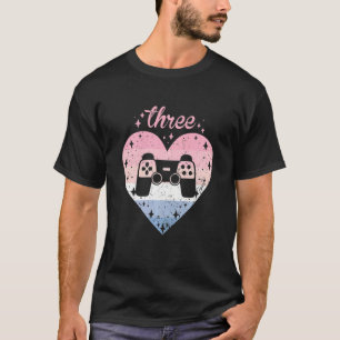 Kids 3 Year Old Cute Gamer Birthday Girl 3rd B day T-Shirt