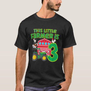 Kids 3 Year Old Farm Tractor Birthday 3rd Boys And T-Shirt