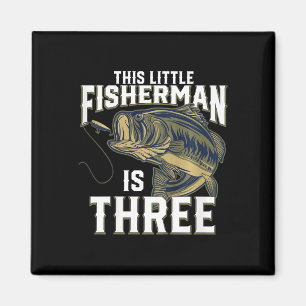 Kids 3 Year Old Fishing Birthday Party Fisherman 3 Magnet