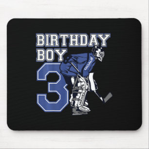 Kids 3 Year Old Ice Hockey Goalie Themed Birthday  Mouse Pad
