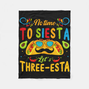 Kids 3 Year Old Mexican Fiesta No Time To Siesta L Fleece Blanket