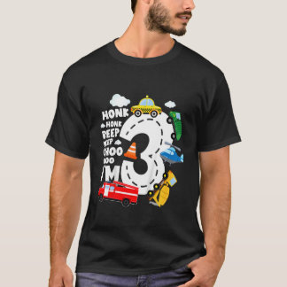 Kids 3 Year Old Transportation Birthday Boy 3rd To T-Shirt