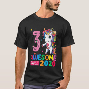 Kids 3 Year Old Unicorn Flossing 3rd Birthday Gi T-Shirt