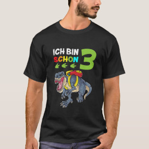 Kids 3 Years Boys Dinosaur Rex Birthday T-Shirt