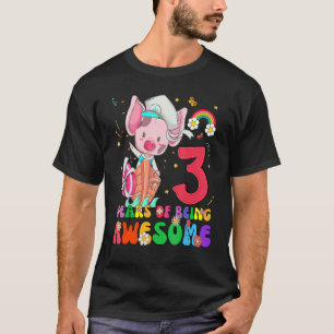 Kids 3 Years Old 3rd Birthday Boys Girls Awesome T-Shirt