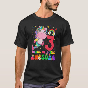Kids 3 Years Old 3rd Birthday Girl Princess Unico T-Shirt