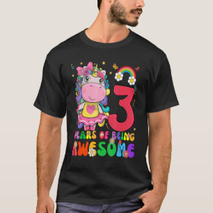 Kids 3 Years Old 3rd Birthday Girl Princess Unico T-Shirt