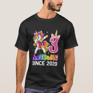 Kids 3 Years Old 3rd Birthday Unicorn Dabbing Birt T-Shirt