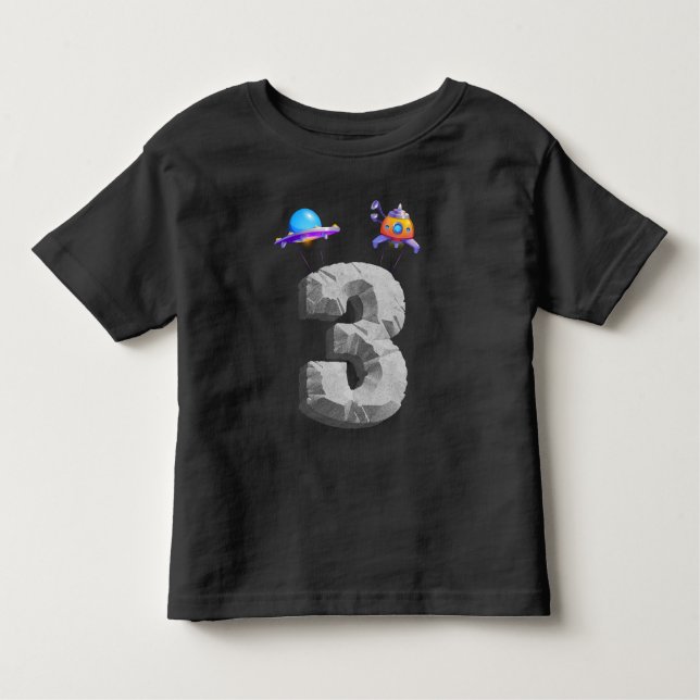 Kids 3 Years Old Birthday Boy Astronaut Gifts Spac Toddler T-Shirt (Front)
