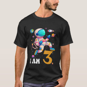 Kids 3 Years Old Birthday Boy Astronaut Space 3Rd T-Shirt