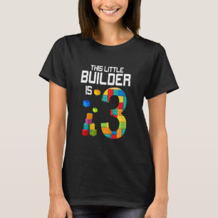 Kids 3 Years Old Building Blocks Bricks  3rd Birth T-Shirt