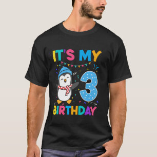 Kids 3 Years Old Cute Penguin 3rd Birthday B-day G T-Shirt