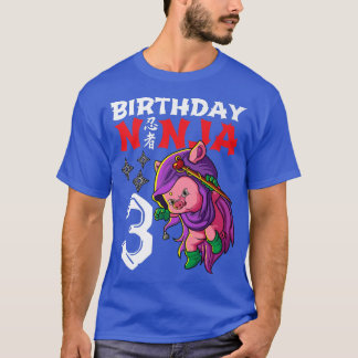 Kids 3 Years Old Kawaii Cute Pig Japanese 3rd Birt T-Shirt