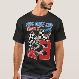 Kids 3 Years Old Race Car Birthday  3rd Racing Par T-Shirt