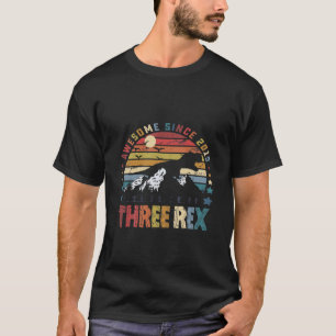 Kids 3 Years Old T Rex Dinosaur Awesome Since 2019 T-Shirt