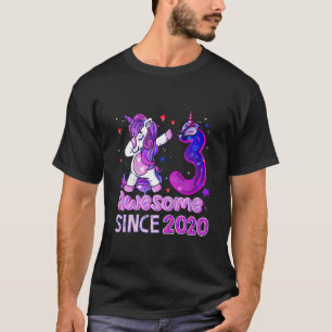 Kids 3 Years Old Unicorn Flossing 3rd Birthday Gir T-Shirt