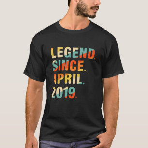 Kids 3rd Birthday 3 Year Old Legend Since April 2 T-Shirt