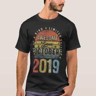 Kids 3rd Birthday Awesome Since October 2019 3 Ye T-Shirt