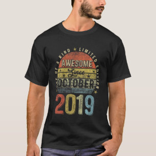 Kids 3rd Birthday Awesome Since October 2019 3 Ye T-Shirt